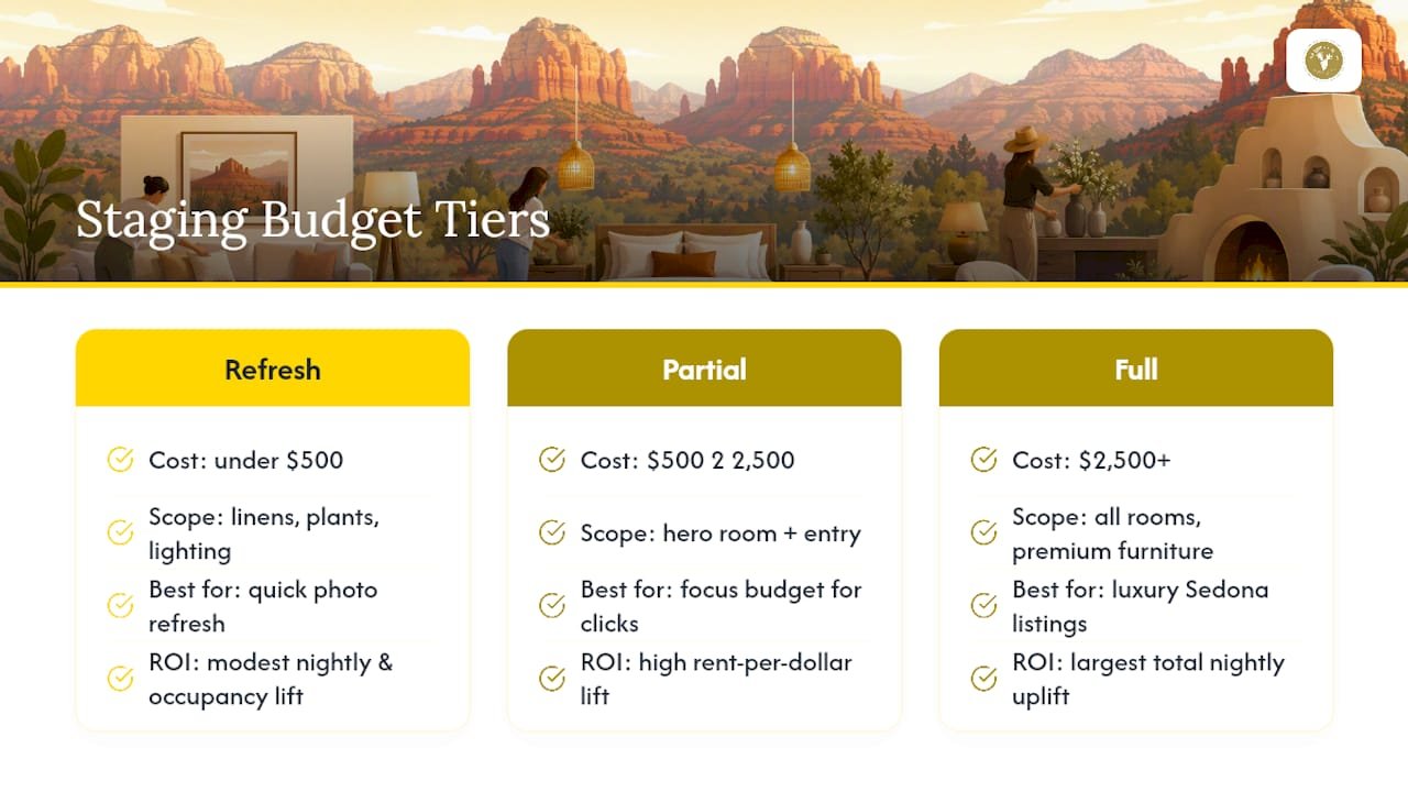 Staging budget tiers and ROI comparison