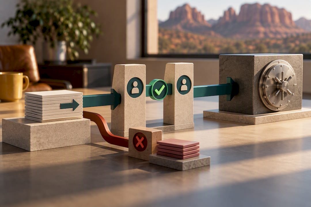 Escrow wire instructions passing verification checkpoint