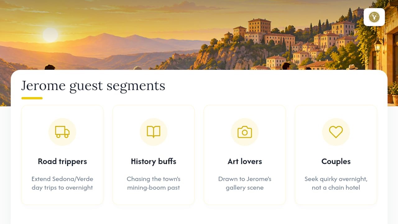 Jerome Airbnb guest segment overview