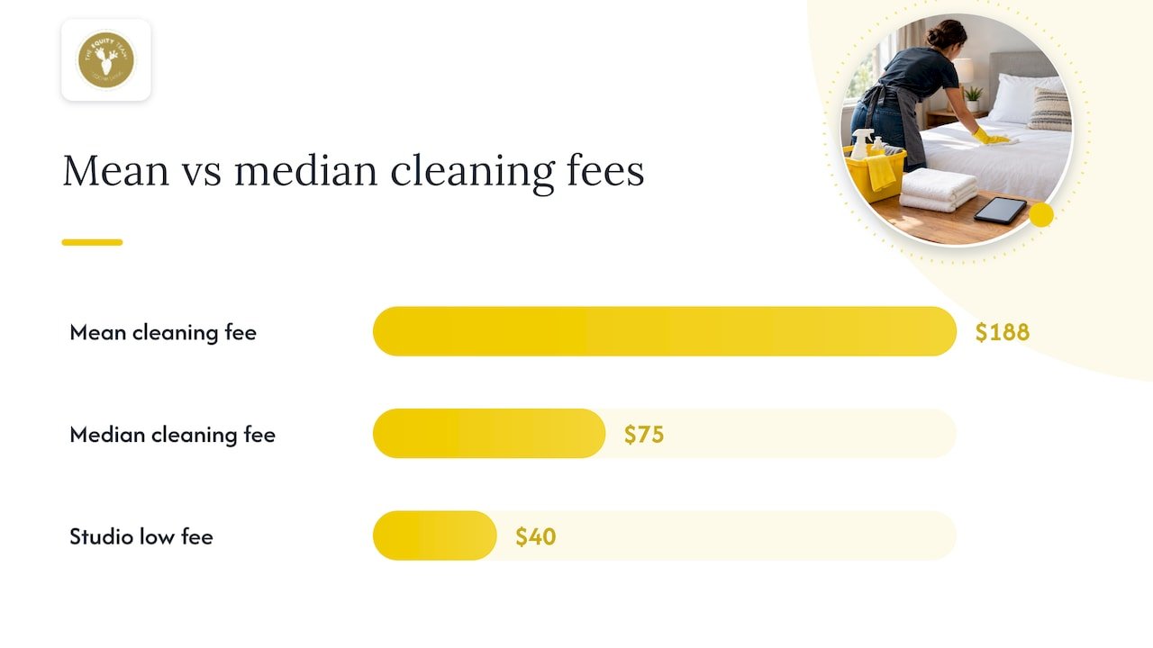 Mean and median U.S. cleaning fees compared