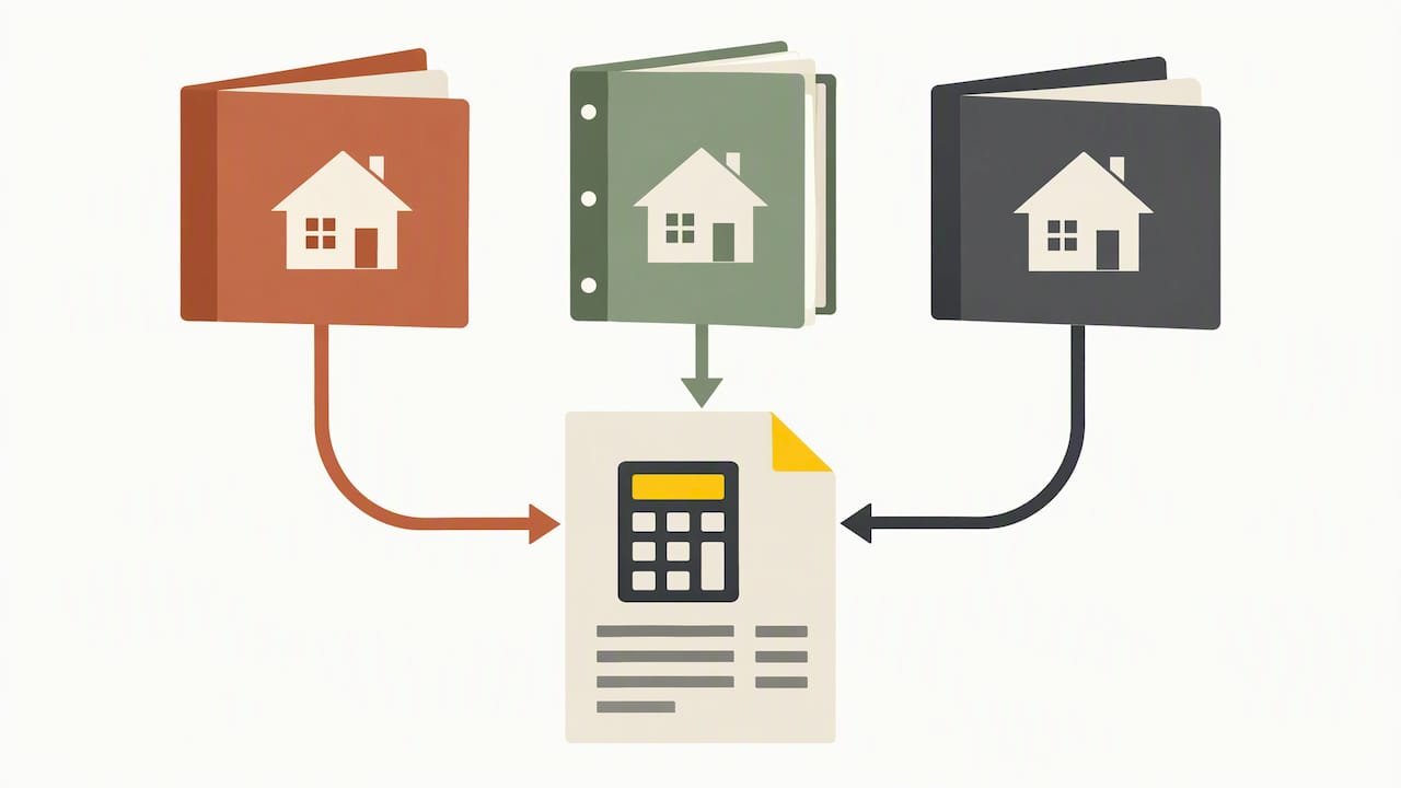 Illustrated stages of rental sale tax review