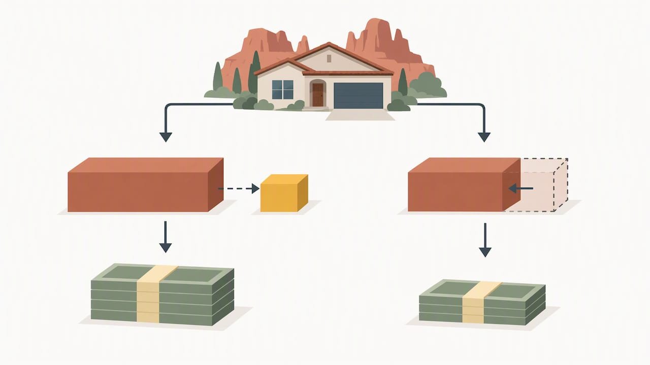 Illustrated comparison of a credit and price reduction