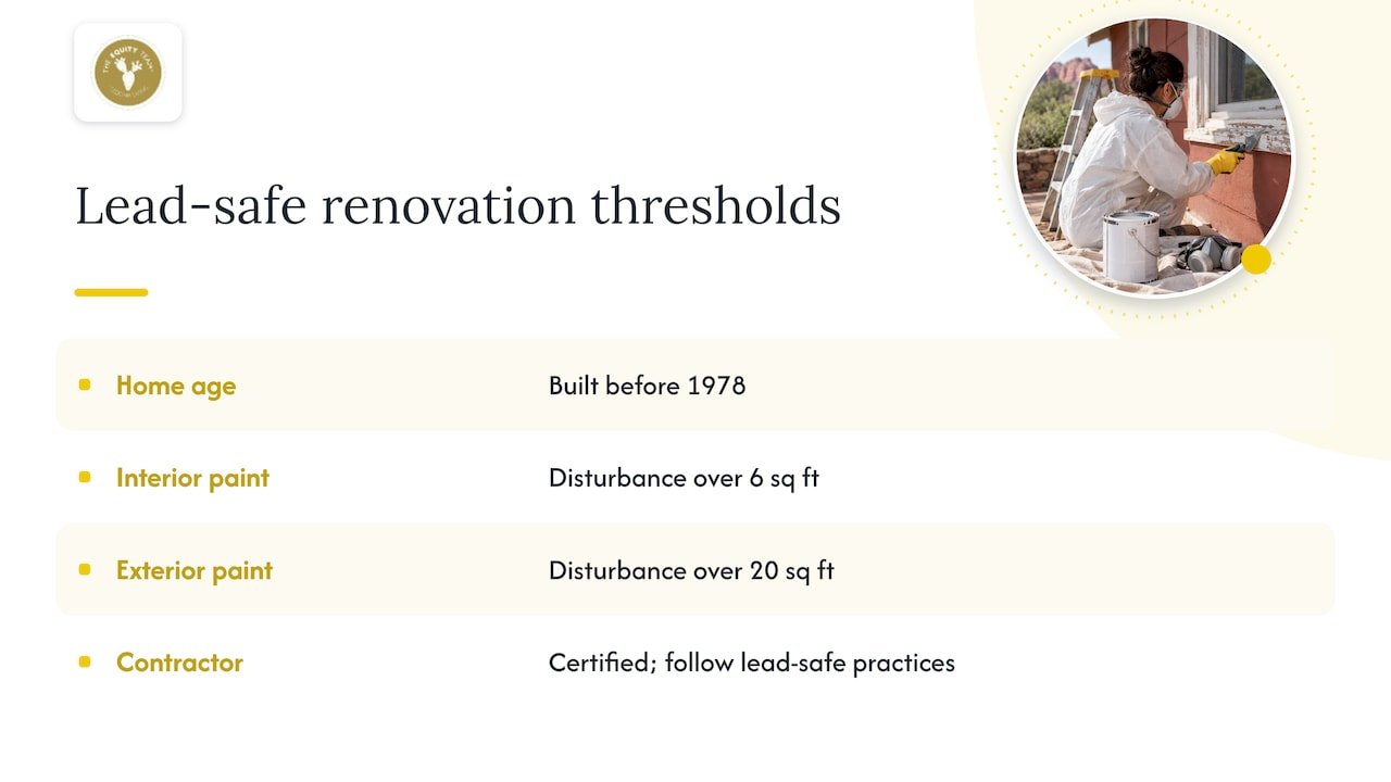 Lead-safe renovation thresholds for older homes